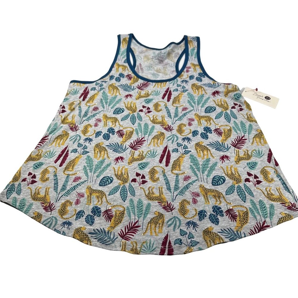 Secret Treasures Women's Size Medium 8-10 Sleep Tank Top Leopard Leaves New